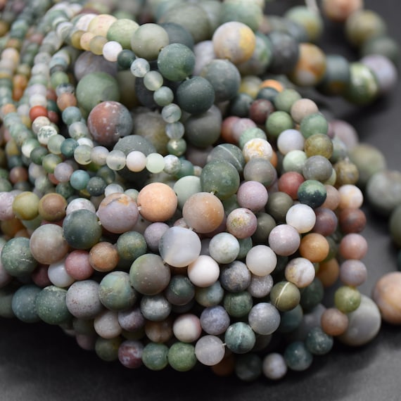 Buy 4/6/8/10/12mm Round Frosted Matte India Agate Beads, Mixed Color Gemstone Beads, For DIY Jewelry Making, Wholesale Beads--15 Inches---ms0080 Online In India - Foto 8