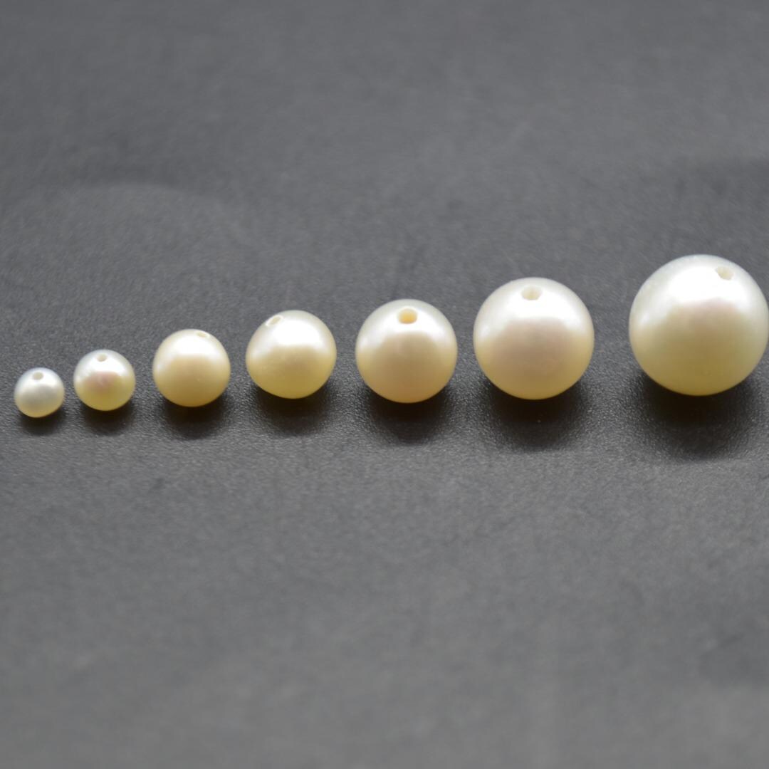18 Pezzi Di Perle D'acqua Dolce Naturali Rotonde Coltivate