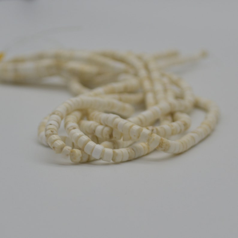 15.5 strand dyed #1 approx 4mm x 2mm Flat Heishi Rondelle Disc Beads High Quality White Turquoise