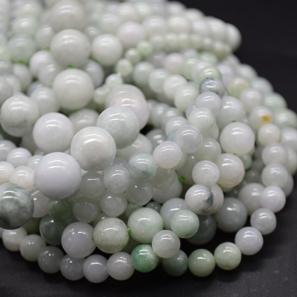 Jadeite Jade (aqua green) Round Beads - 4mm, 6mm, 8mm, 10mm sizes - 15" Strand - Natural Semi-precious Gemstone