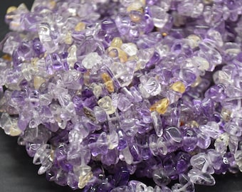 Ametrine Gemstone Chips Nuggets Beads - 5mm - 8mm, 32" Strand