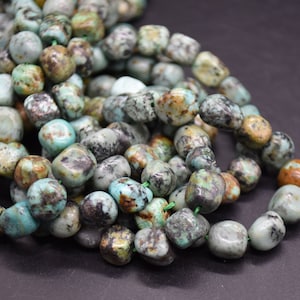 African Turquoise Gemstone Pebble Nugget Beads - 7mm - 10mm - 15&quot; Strand