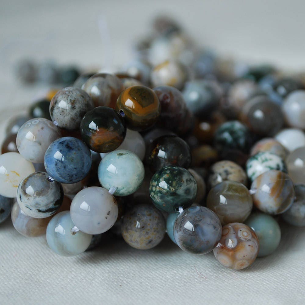 High Quality Grade A Natural Ocean Jasper Semi-precious Gemstone Roun…