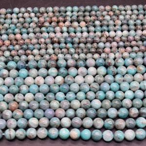 Natural Black Amazonite Round Beads – 6mm & 8mm, 15" Strand | Semi-Precious Gemstone Beads for Jewellery Making - Jewellery Making Supplies image 3