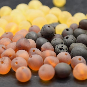 Raw Baltic Amber Nugget Baroque style Beads - 30 loose RAW Amber Beads - 4mm - 7mm - Cherry / Cognac / Honey / Lemon / Milk Colour