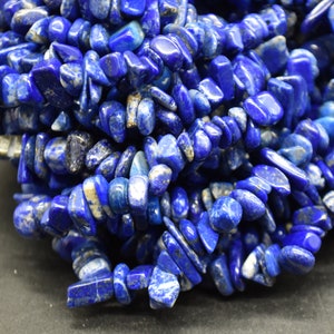 Lapis Lazuli Gemstone Crystal Chips Nuggets Beads - 5mm - 8mm - 32" Strand