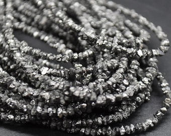 Black Diamond Raw, Uncut Gemstone Chips, Nuggets Beads - 1mm - 4mm - 16" Strand - Natural  Gemstone