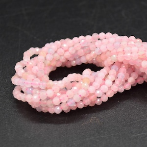 Pink Morganite Gemstone FACETED Round Beads - 3mm - 15&quot; Strand