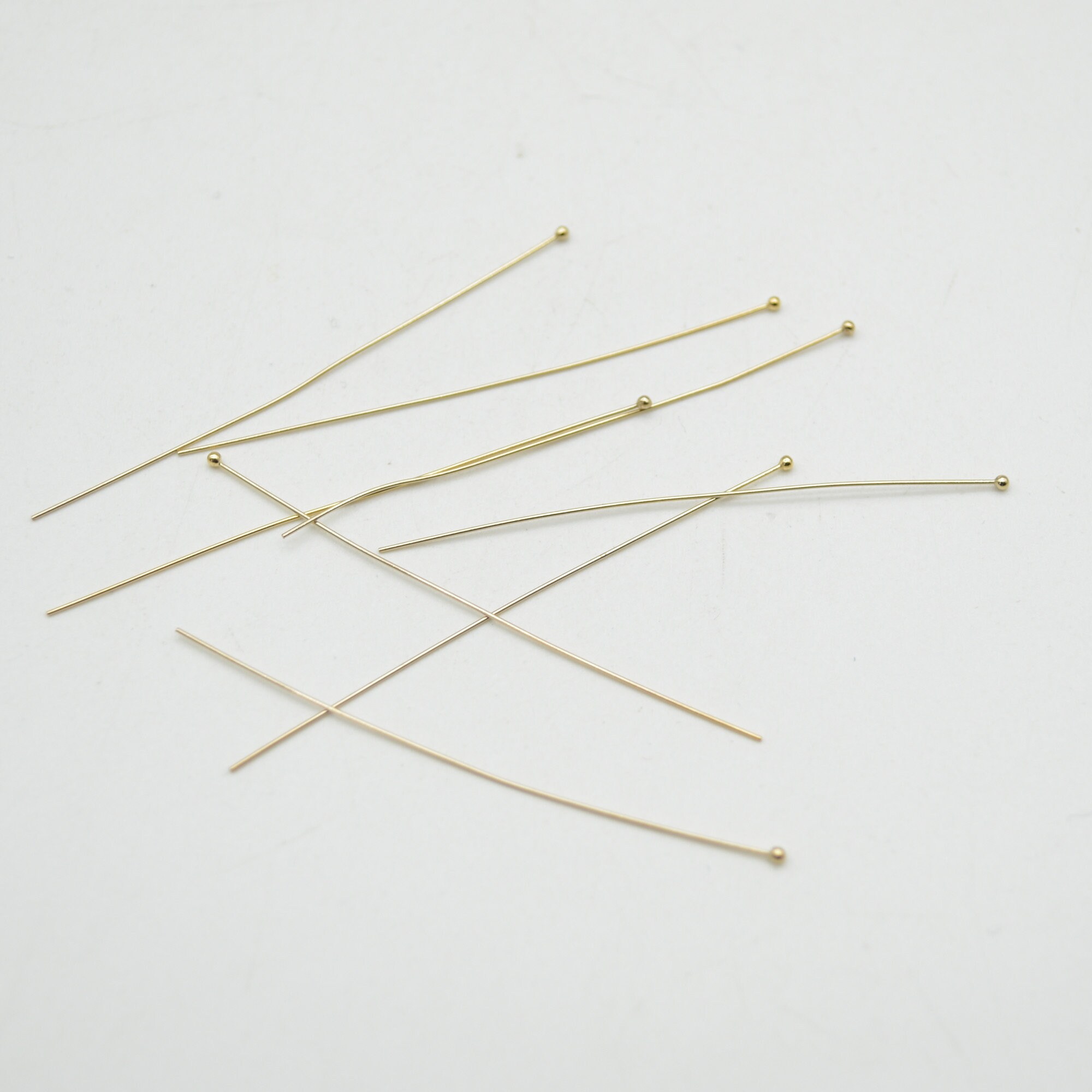 14K Gold Filled Findings Gold Filled Ball Headpin 0.41mm X Etsy UK