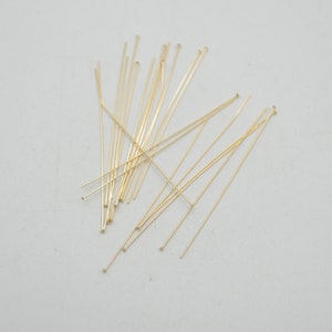 14K Gold Filled Findings - Gold Filled Headpin - 0.41mm x 50.8mm - 10, 20 or 50 Count - Made in USA