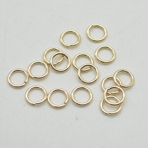Apprêts en or 14 carats - Anneau sautant en or - 1 mm x 7 mm - 10 ou 20 fils - Fabriqué aux États-Unis