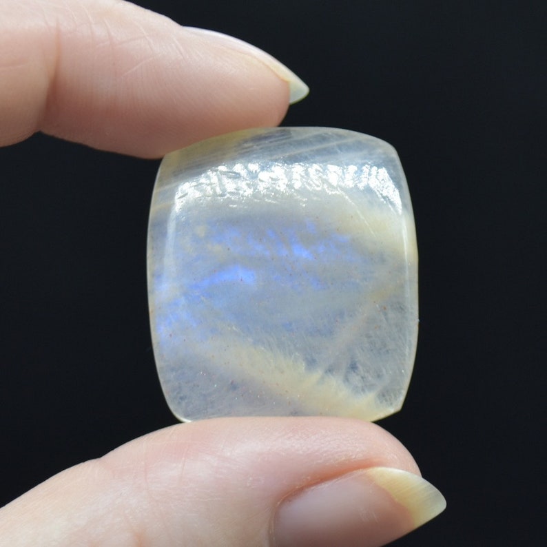 Rainbow Moonstone Gemstone Cabochons - 1 Count - Large Rectangular Cabochon - 9 Options Cabochon 05
