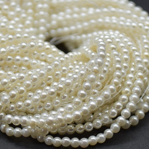 2mm Shell pearl Round Beads - 15" strand