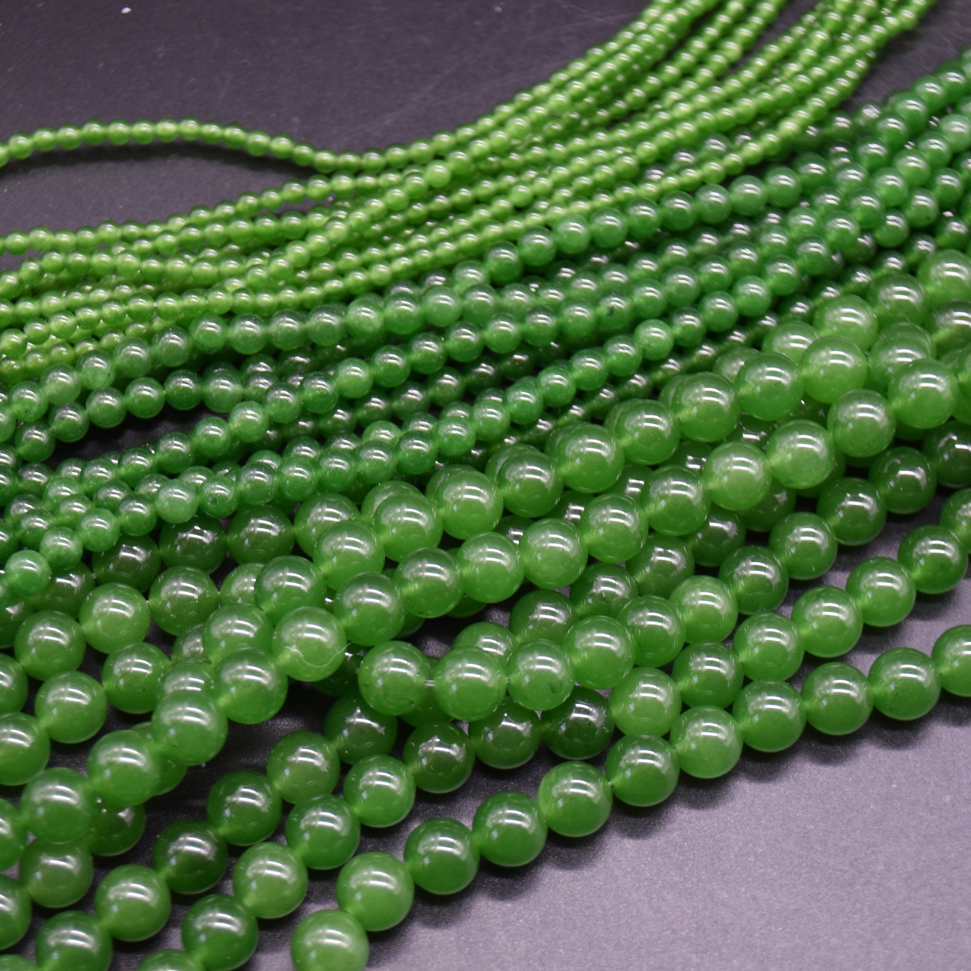 Faceted Green Jade Rondelle Beads 15 2x4 4x6 5x8 6x10mm Pick Size – AD  Beads