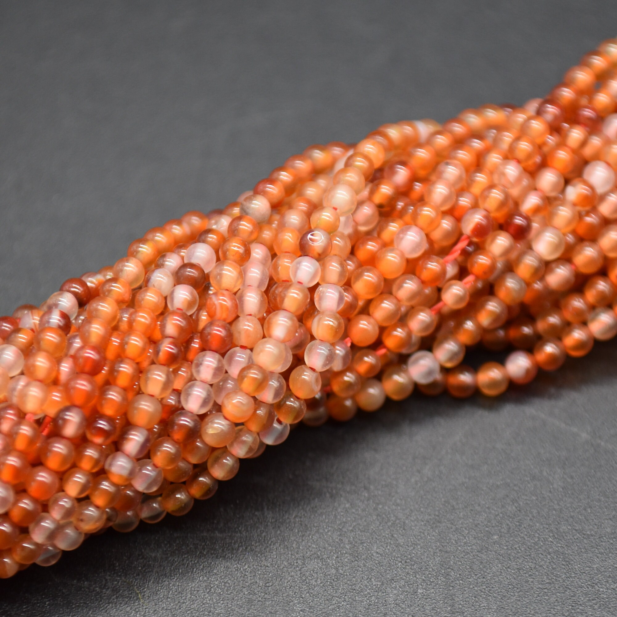 Karneol Perlen 8mm – Rote Achat Perlen Runde Bastelperlen Für DIY Schmuck