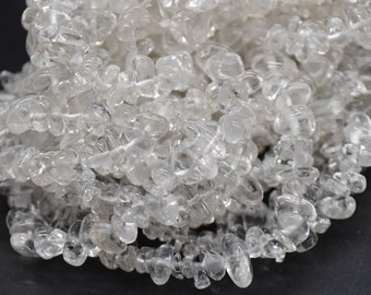 Clear Quartz Gemstone Chips Nuggets Beads - 5mm - 8mm, 32" Strand