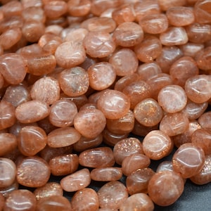 Dark Sunstone Gemstone Tumblestone Nugget Pebble Beads - 3 Sizes - 16&quot; Strand