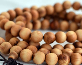 Plain Thuja Round Wood Beads - 108 beads - Mala Prayers Beads - 6mm, 8mm, 10mm