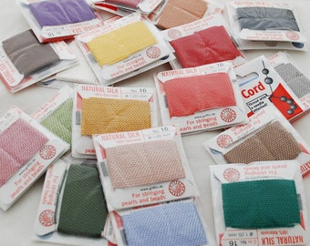 Griffioenzijden koorddraad - 1,05 mm - nr. 16 | 21 kleuren | Draad met naald voor het rijgen van parels en kralen Knopen maken Sieraden maken