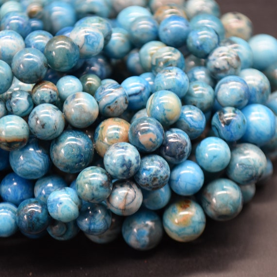 Blue Crazy Lace Agate dyed Round Beads 4mm 6mm 8mm 10mm Sizes 14 Strand Gemstone Etsy