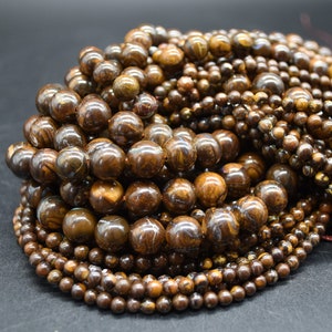 Australian Boulder Opal Round Beads - 4mm, 6mm, 8mm, 10mm Sizes - 14" Strand - Natural Gemstone Beads for Jewellery Making | Crystal Beads
