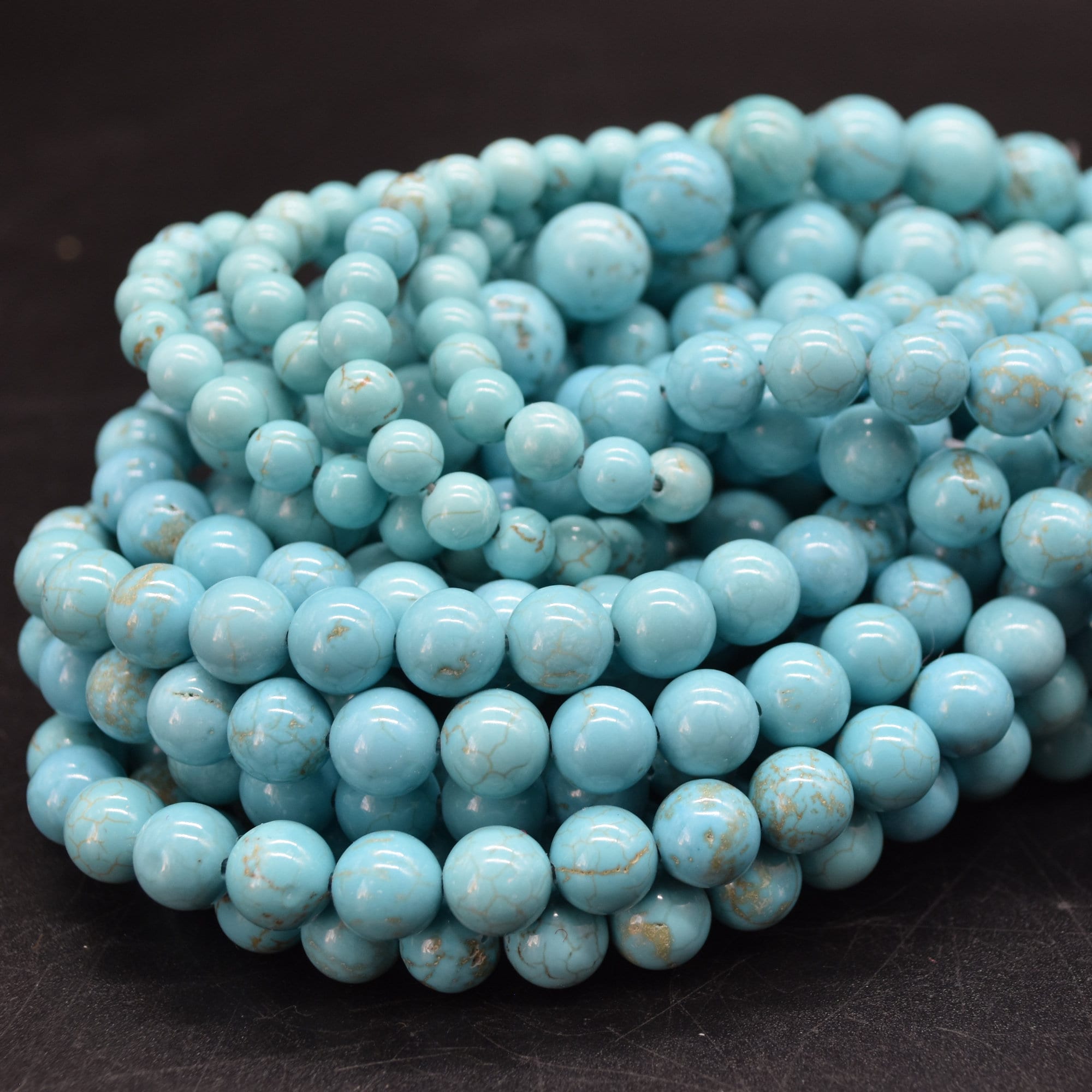 African Turquoise, Jasper, Dyed, Smooth Round Beads In Sizes 4mm, 6mm, 8mm & 10mm. Priced Per Strand - Foto 13