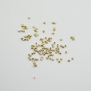14K Gold Filled Zubehör - Cut Tube - Gold Filled Crimp - 1 mm, 2 mm, 3 mm - 20 oder 50 pro Packung - Made in den USA