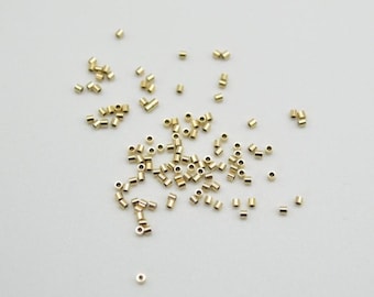 14K Gold Filled Findings - Cut Tube - Gold Filled Crimp - 1mm, 2mm, 3mm - 20 or 50 per pack - Made in USA