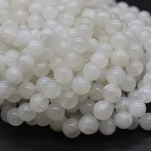 Rainbow Moonstone Round Beads - 4mm, 6mm, 8mm, 10mm sizes - 14&quot; Strand - Natural Gemstone Beads for Jewellery Making | Crystal Beads