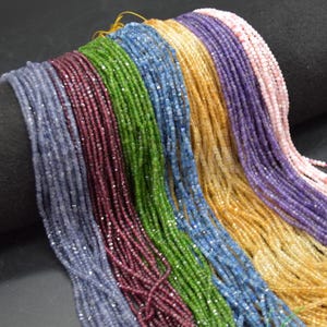 Faceted Cube Beads - 2mm - 2.5mm - 15&quot; strand - Natural Gemstone