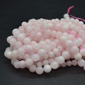 Pink Mangano Calcite Round Beads - 8mm, 10mm Sizes - 15&quot; Strand - Natural Gemstone Beads for Jewellery Making | Crystal Beads