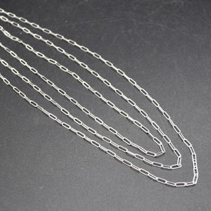 925 Sterling Silver Necklace Chain - 18 Inch Flat Paper Clip Chain - 5.5mm X 2mm - Made In USA