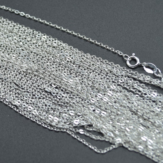 Vintage Echt 925 Sterling Silber Bambuskette Halskette Silberkette Ohne Anhänger Für Herren Damen 1.5mm 45cm