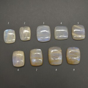 Rainbow Moonstone Gemstone Cabochons - 1 Count - Large Rectangular Cabochon - 9 Options image 10