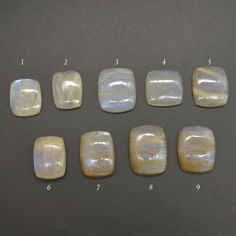 Rainbow Moonstone Gemstone Cabochons - 1 Count - Large Rectangular Cabochon - 9 Options image 10
