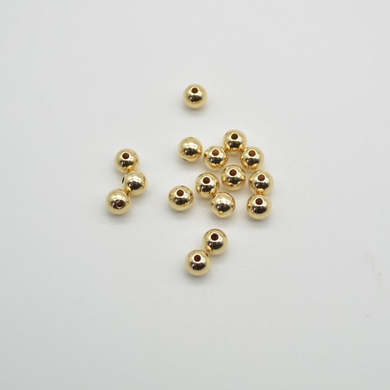 14K Gold Filled Findings Gold Filled Round Seamless Spacer Beads 5mm 10 or  20 per Pack 1.4mm Hole Size 