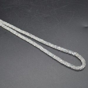 White Topaz Gemstone Irregular Faceted Rondelle Beads - 6mm X 2mm - 2.5mm - 16" Strand