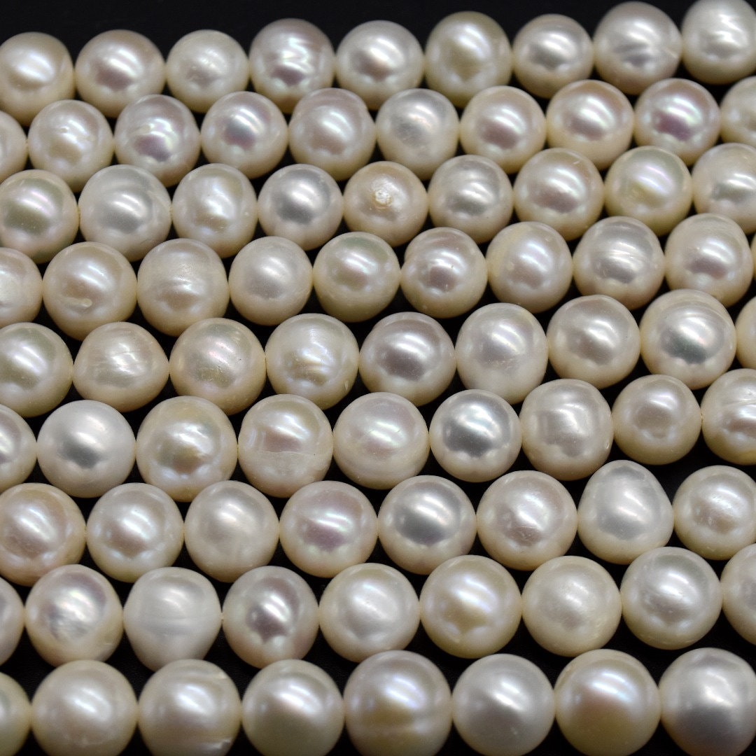 9-10mm Foro Grande Mezzo Filo Di Perle D'acqua Dolce Patate - Foto 12