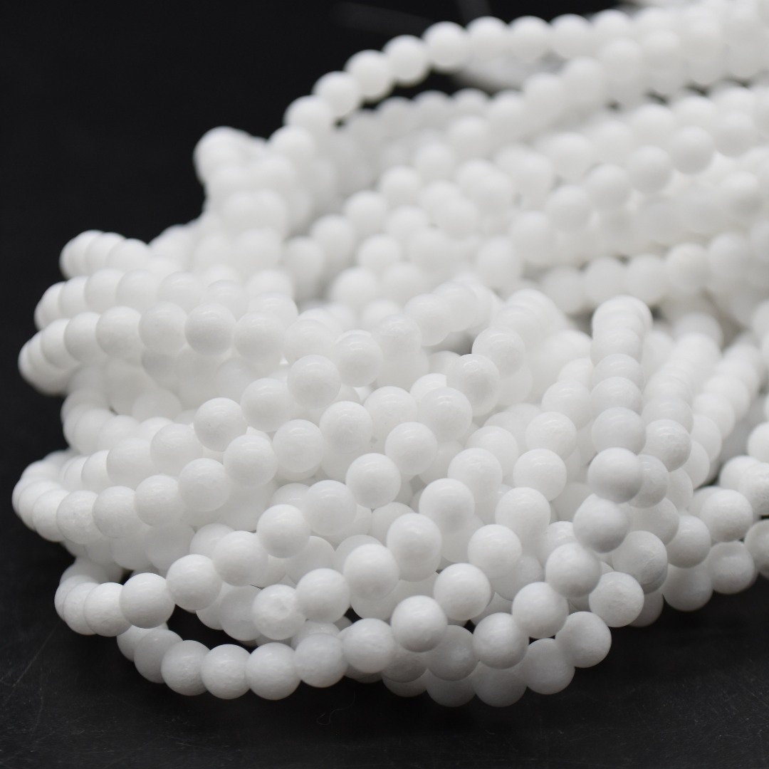 6/8/10mm Pietra Bianca Naturale Sfaccettata Perline Giade Agata - Foto 8