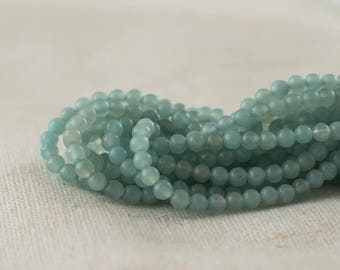 High Quality Grade A Natural Amazonite Semi-precious Gemstone Round Beads - 2mm - 15" strand