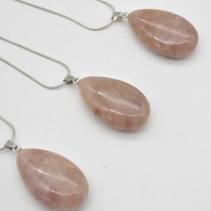 Strawberry Quartz Gemstone Pendant - Teardrop - 3.5cm - 4cm