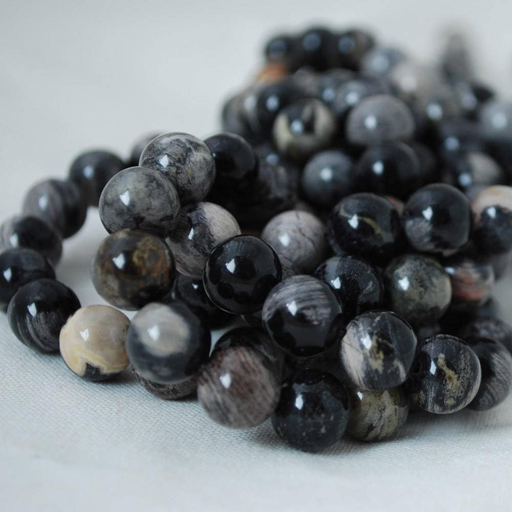 Natural Silver Leaf Jasper Gemstone Round Beads 4mm 6mm 8mm 10mm 12mm 15.5/"