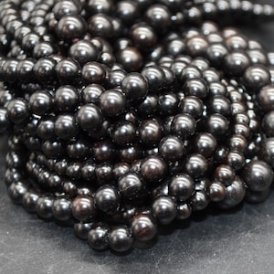 Black Sandalwood Round Wood Beads - 108 Mala Prayer Beads - 4mm, 6mm, 8mm, 10mm image 1