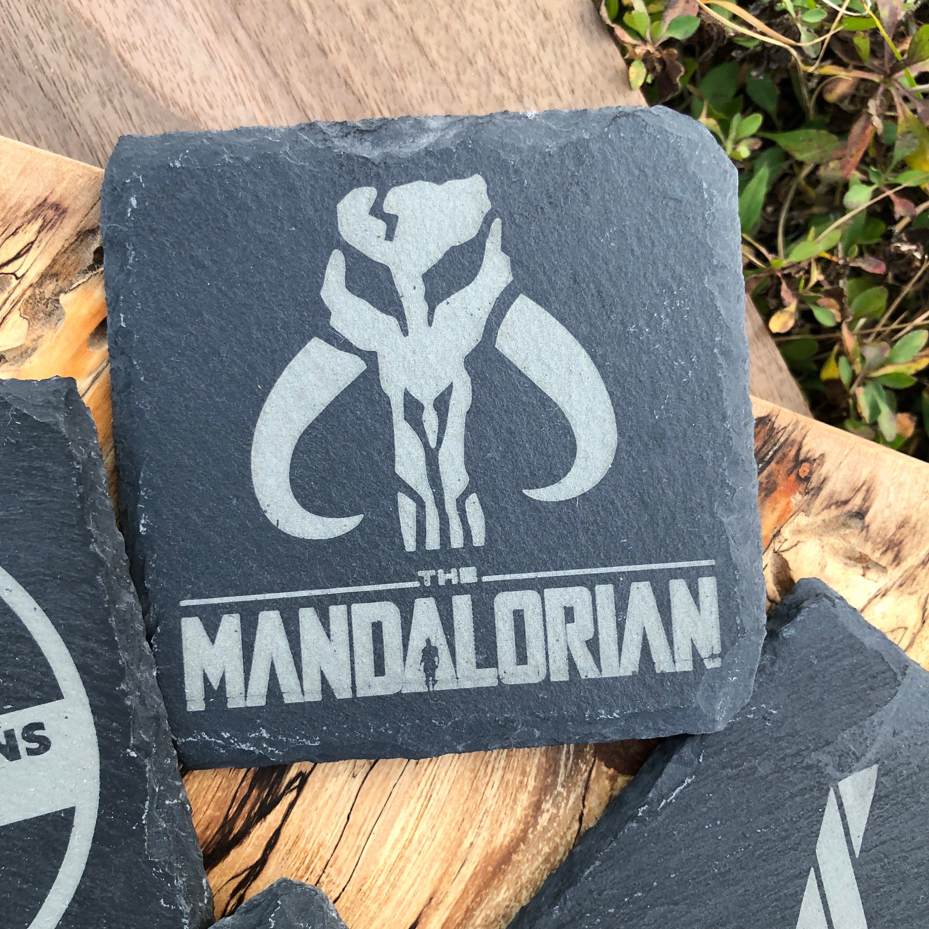 Slate Coasters For Laser Engraving Slate Drink Coasters With Metal Holder, GOH DODD Set Of 8 Black Coasters, 4 Inch Stone Coaster Set Coffee Table Decor Tabletop Protection For Home Office Kitchen