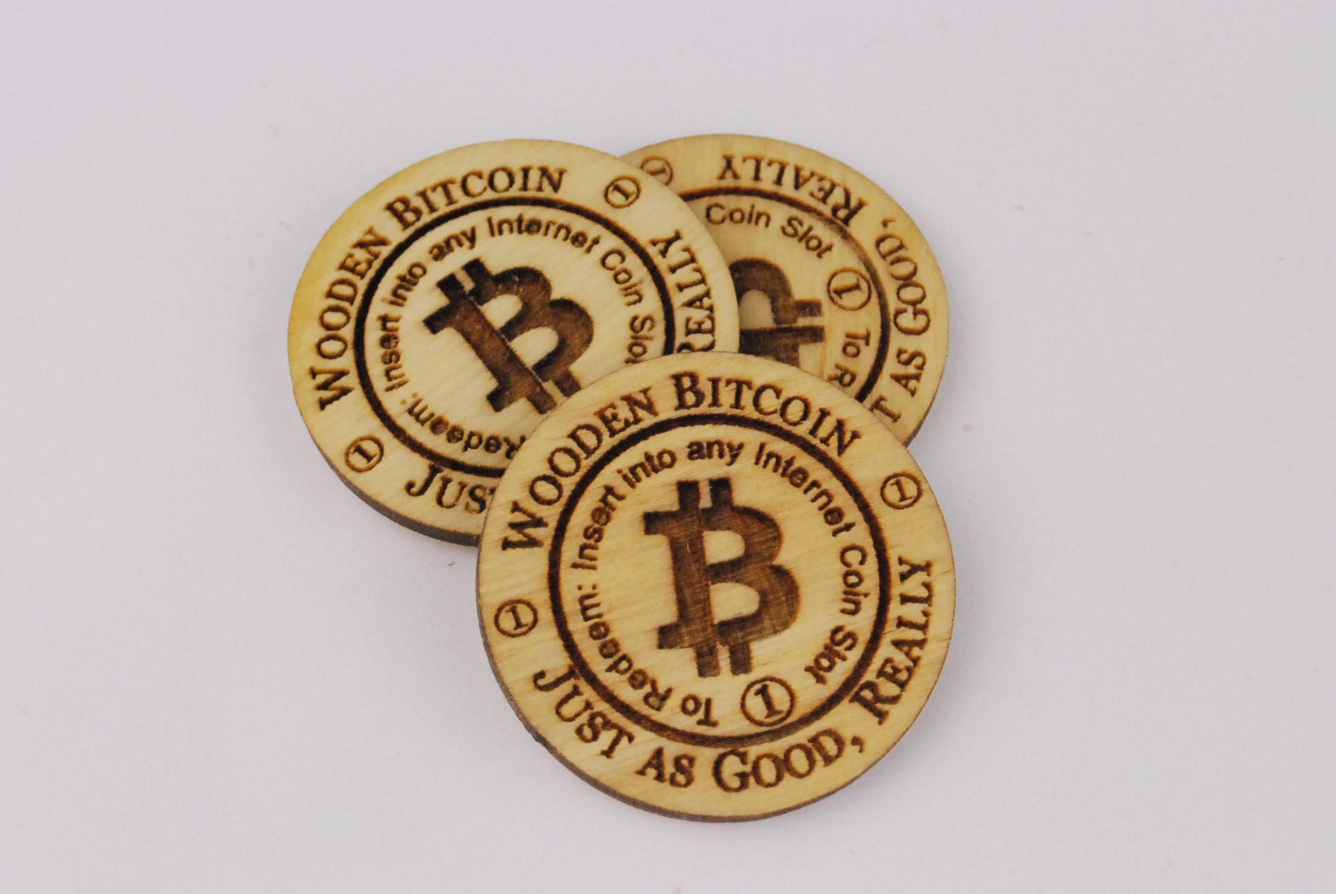 50 Wooden Bitcoin Just as Good, Really - Etsy