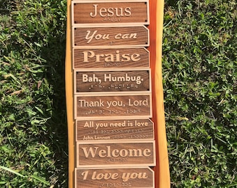 Elegant Wooden Braille Signs (gifts for the visually impaired)