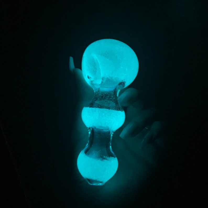 Glow in the Dark Glass Pipe Handblown Glass Smoking Pipe Ready to Ship!