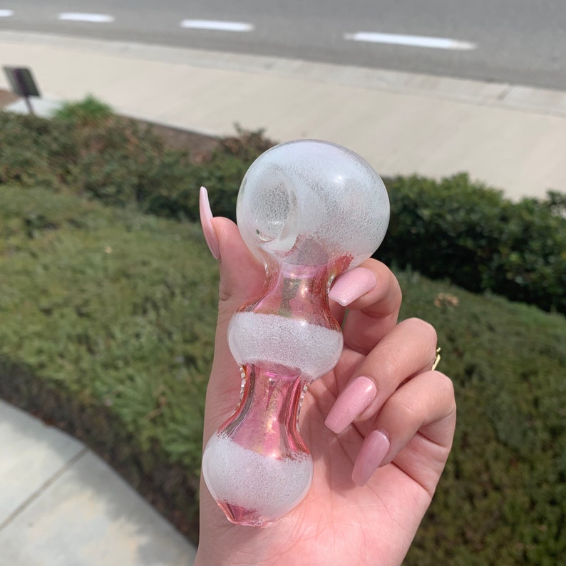 Glow in the Dark Glass Pipe Handblown Glass Smoking Pipe Ready to Ship!