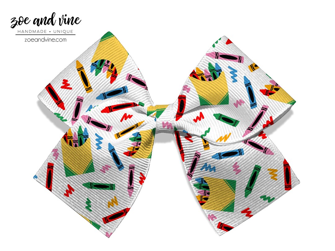 Crayon Bow Crayon Headband Crayon Hair Bow Back to School Etsy