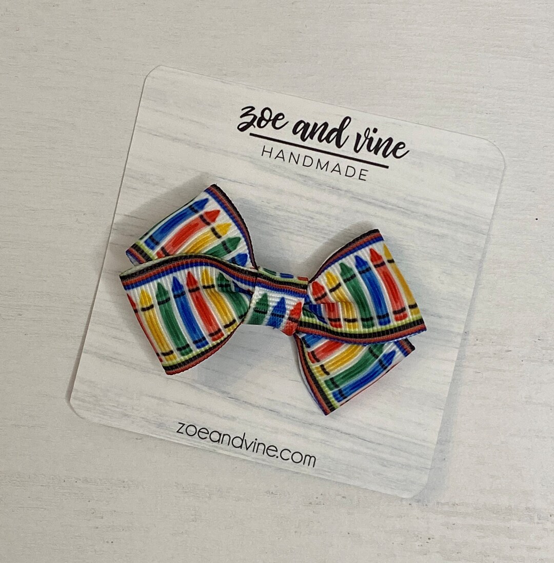Crayon Bow Crayon Headband Crayon Hair Bow School Headband Etsy